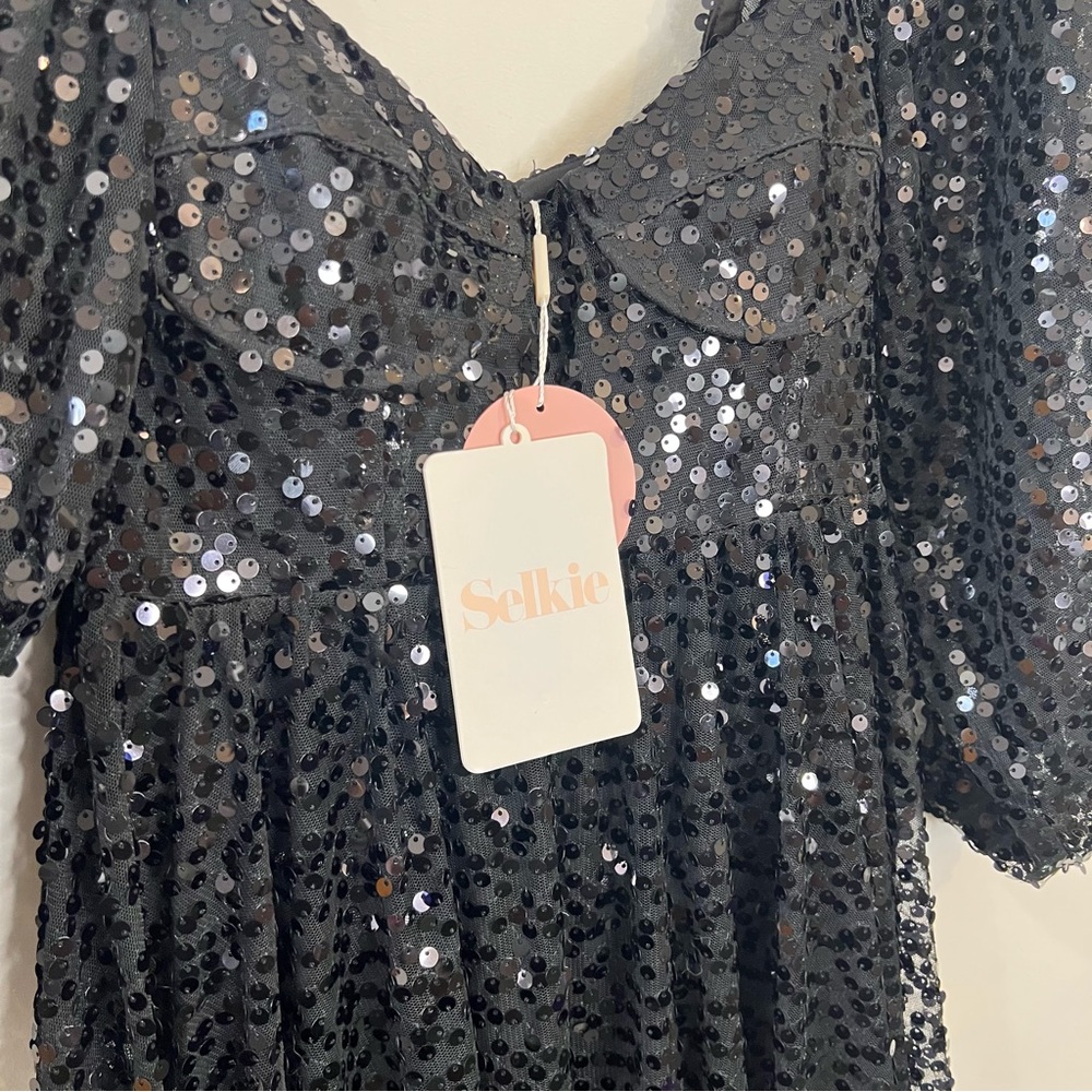 Selkie black sequin princess maxi dress size XS NEW! New with tags! - Picture 5 of 12